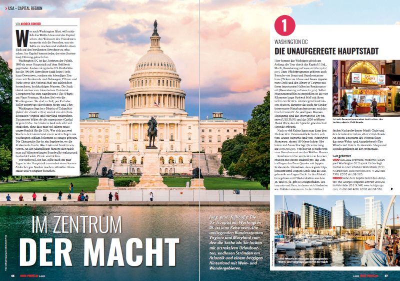 Andrea Bonder stellt in Reise & Preise Washington DC, Maryland und Virginia vor